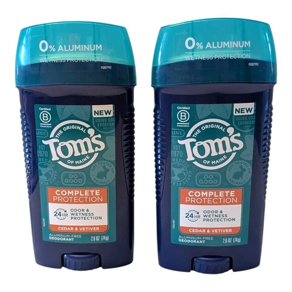 Tom's of Maine Complete Protection Cedar Vetiver 2 Aluminum-Free‎ Deodorants - Picture 1 of 4